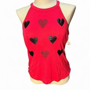 NWT Betsey Johnson Red Heart Tank Top
